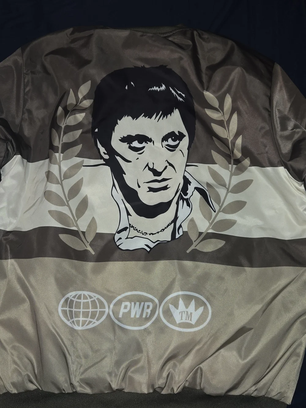 Reason Scarface Varsity Jacket Colorblock Khaki Size L - Picture 3 of 3